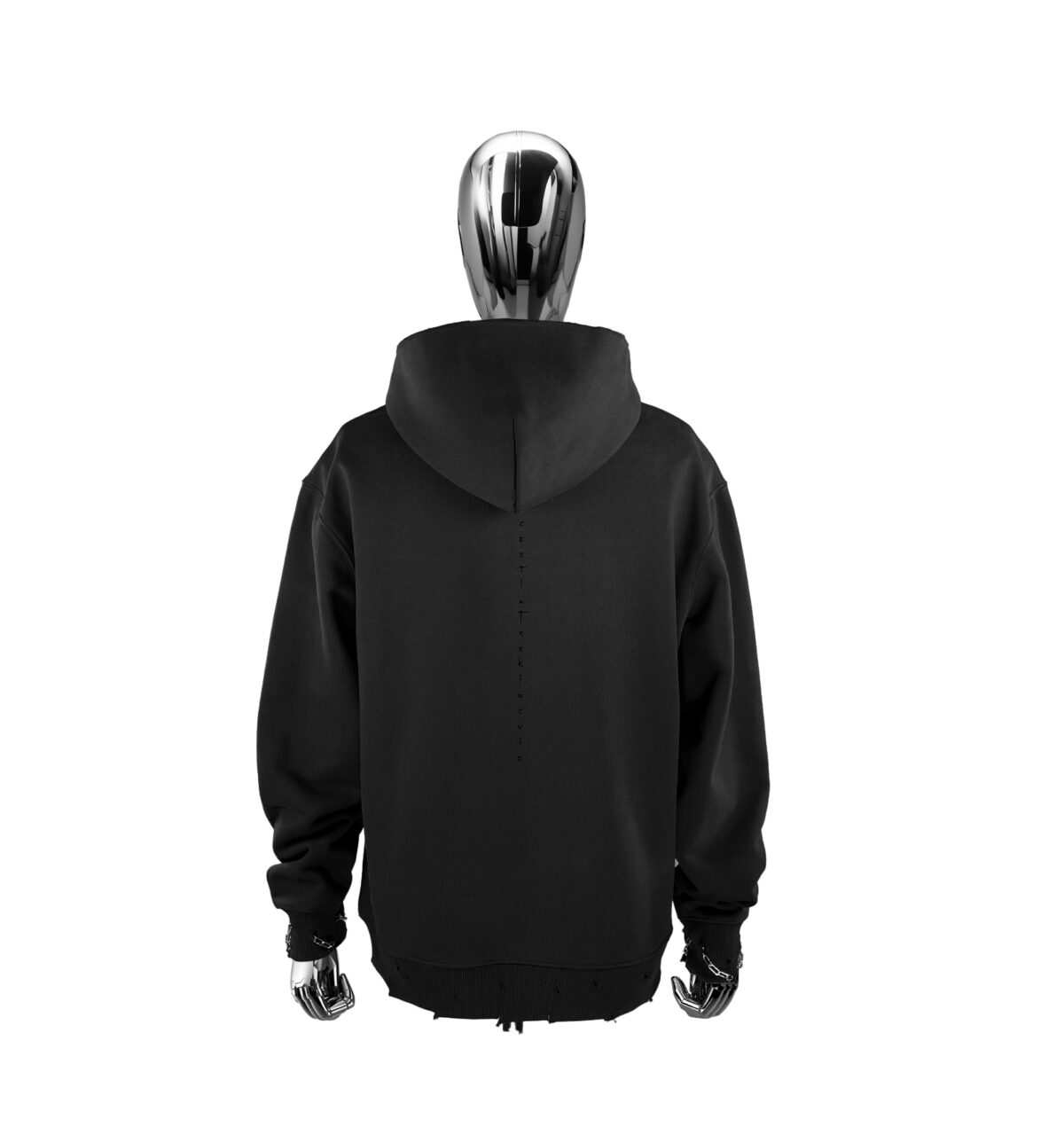 C'est La Fxxking Vie Zip-Thru Hoodie Black | HAND-FINISHED - Image 6