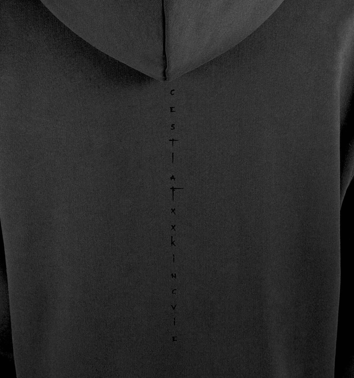 C'est La Fxxking Vie Zip-Thru Hoodie Black | HAND-FINISHED - Image 9