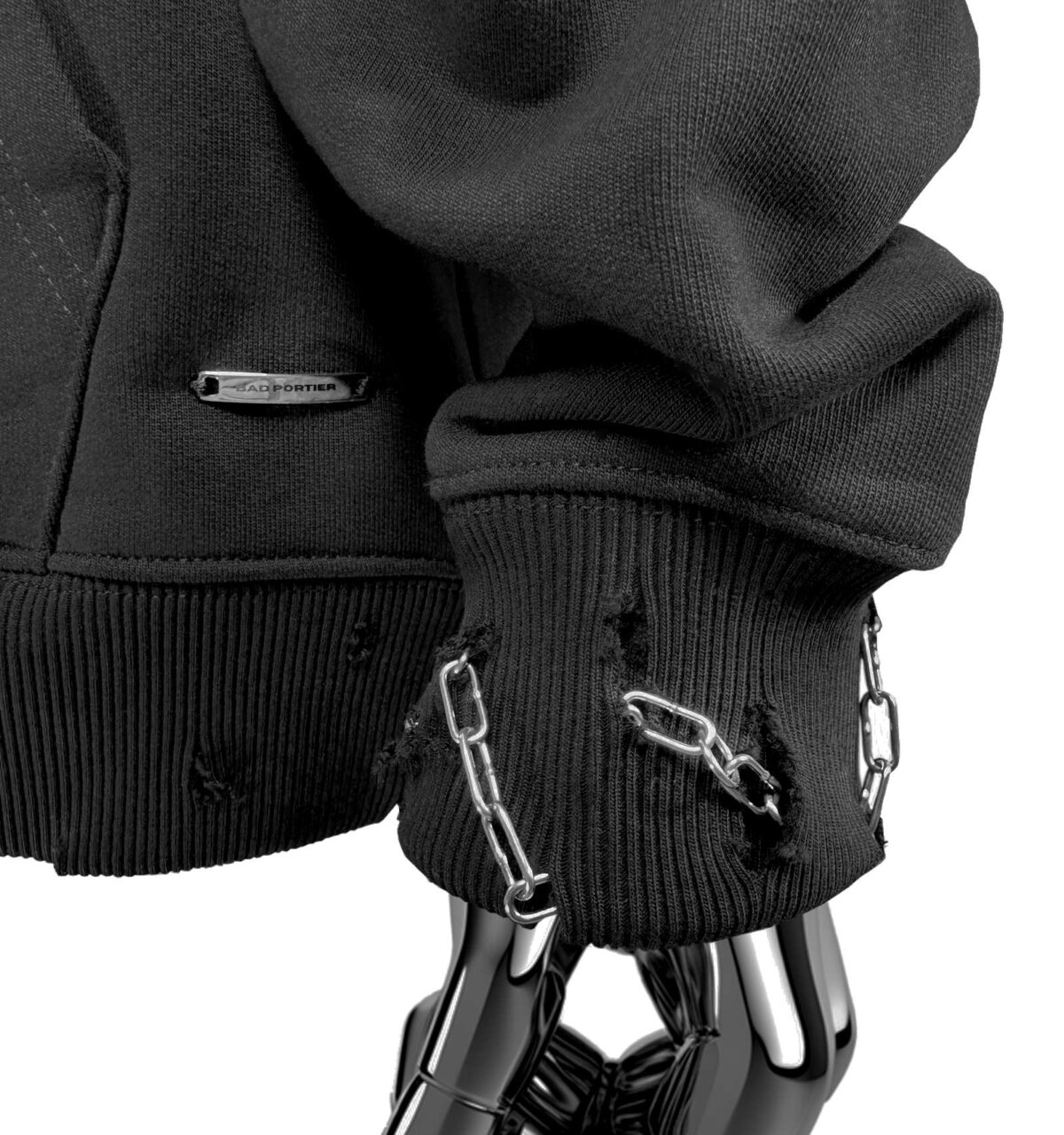 C'est La Fxxking Vie Zip-Thru Hoodie Black | HAND-FINISHED - Image 7