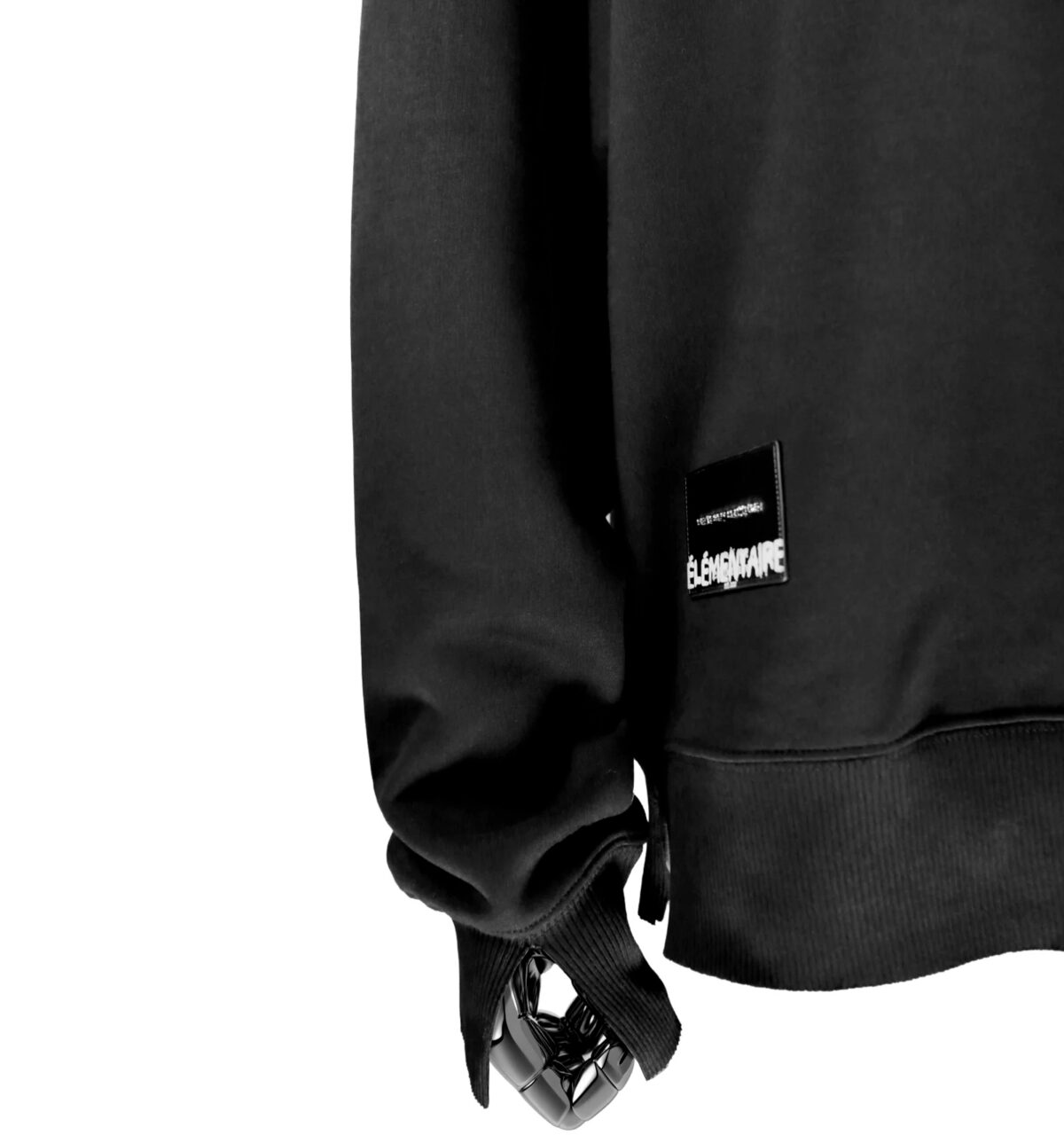 Cutted Cuffs Sweater Black - Image 3