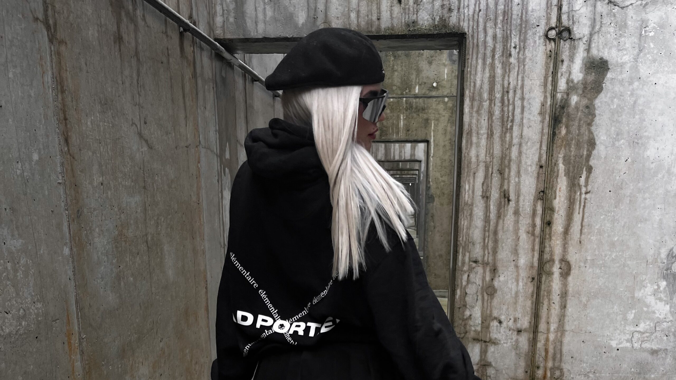 ginaaliciaofficial in Élémentaire Cross Hoodie by BAD PORTIER