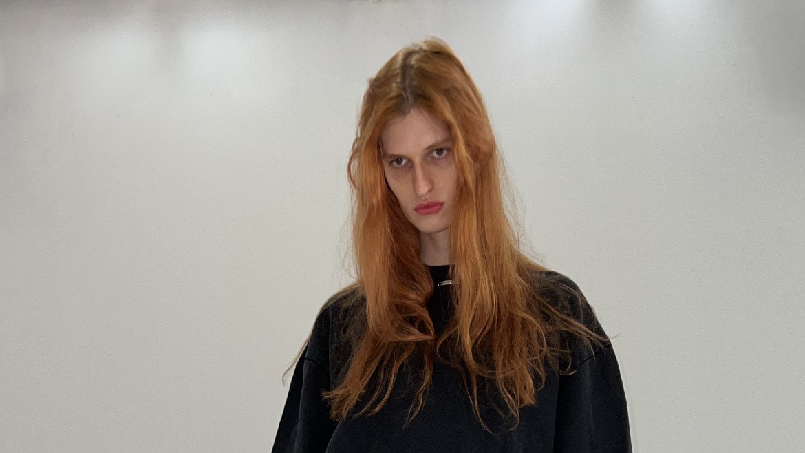 lanasantucci in the Black-on-Black Acid Hoodie by  BAD PORTIER - élémentaire Streetwear Collection 2024